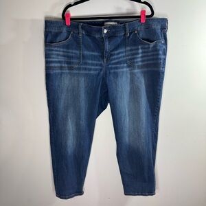 Torrid Ex-Boyfriend Crop Jeans Blue Denim Plus Size 26 Relaxed Fit